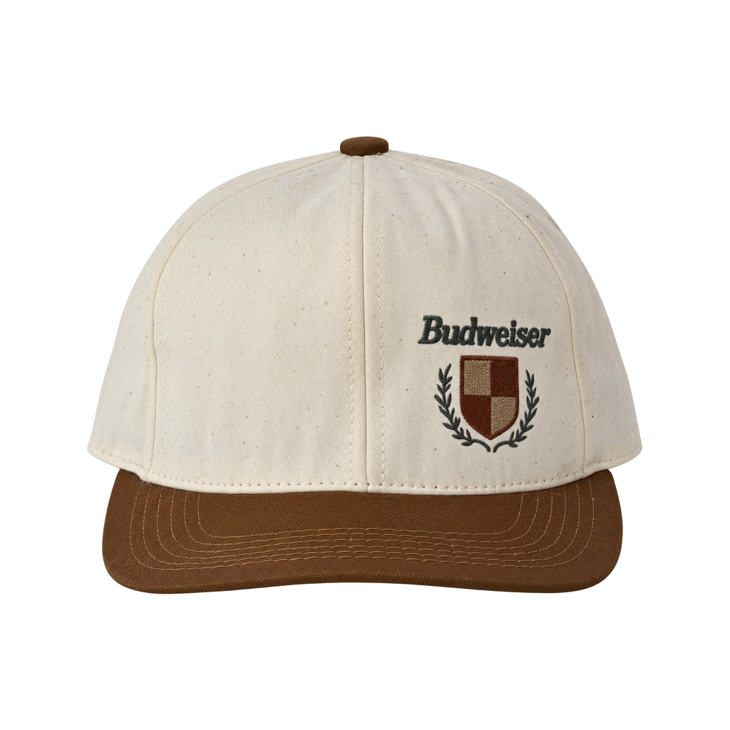 Cream Emblem Budweiser Snapback Hat– Denim & Archives