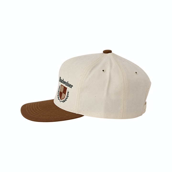 Cream Emblem Budweiser Snapback Hat