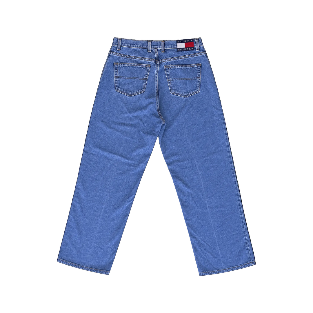 Vintage Tommy Hilfiger Big Logo Straight Leg Medium-Wash Jeans