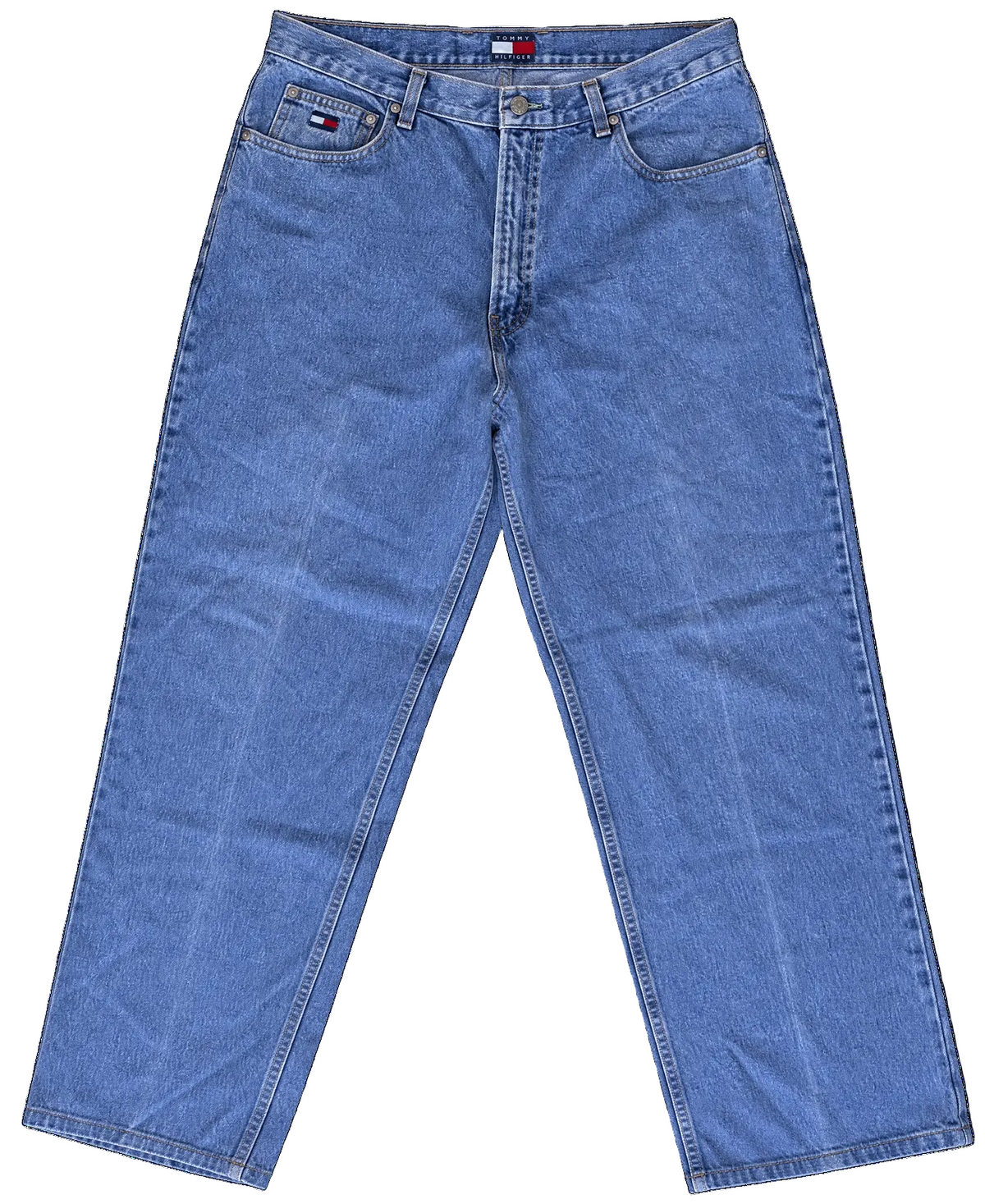 Vintage Tommy Hilfiger Big Logo Straight Leg Medium-Wash Jeans