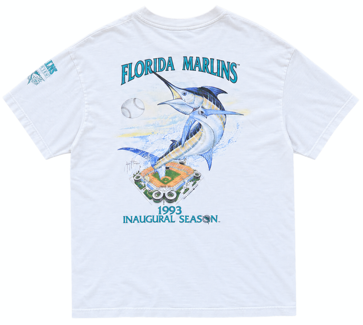 1993 Florida Marlins Inaugural Season Pocket T-Shirt
