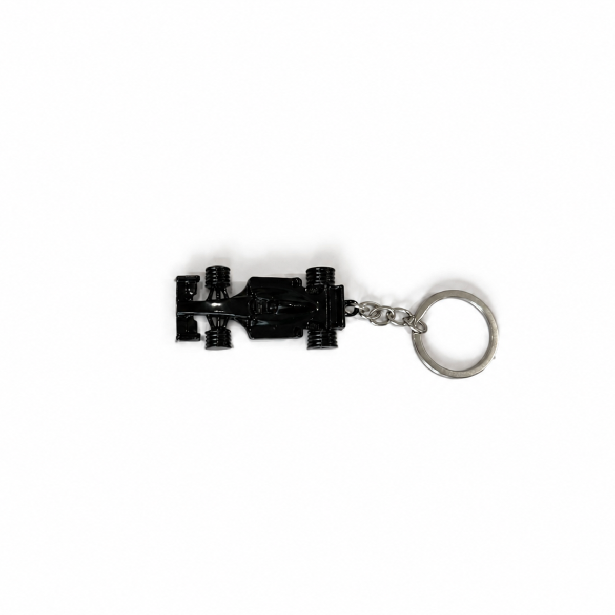 Black Metal Racing Car Keychain