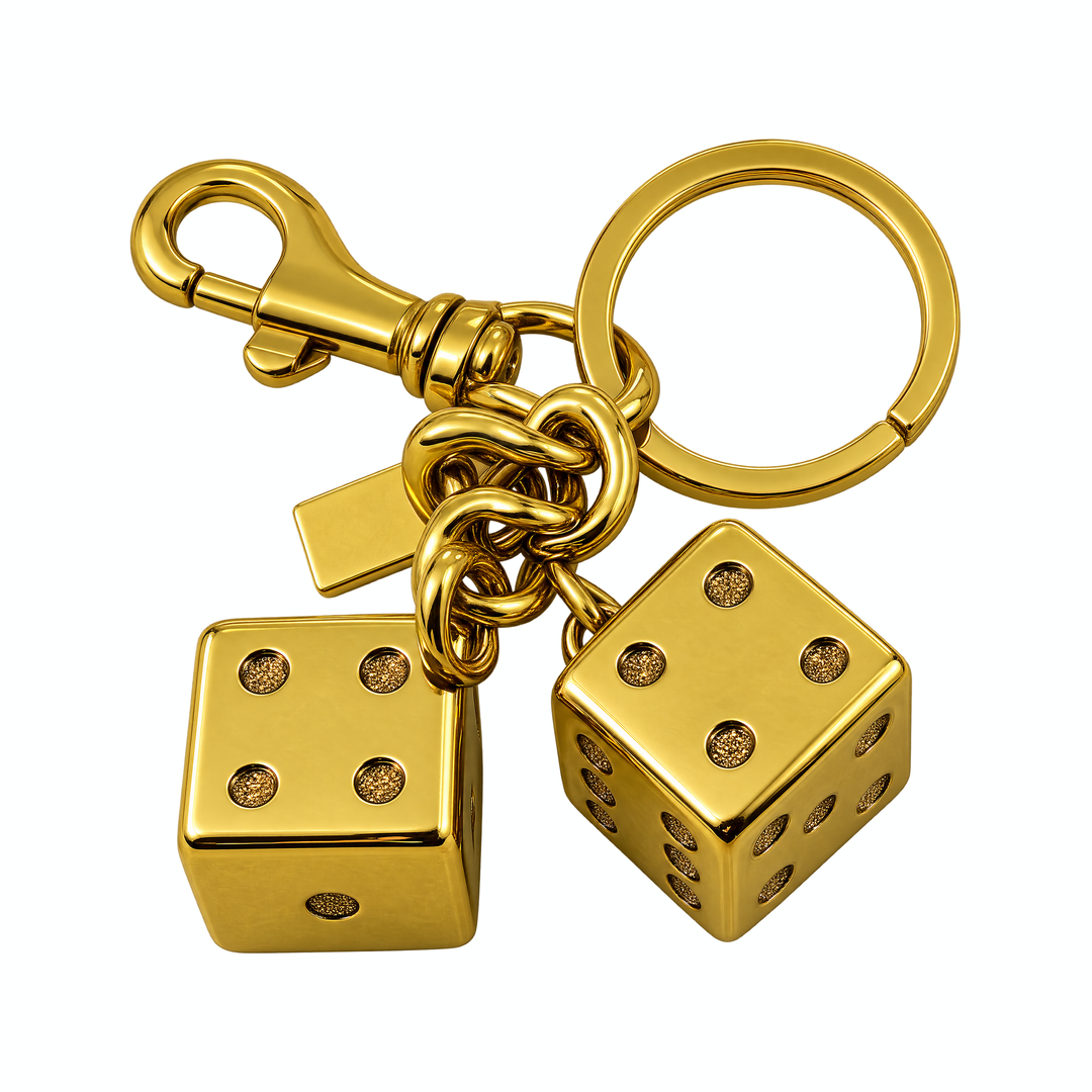 Brass Double Dice Keychain