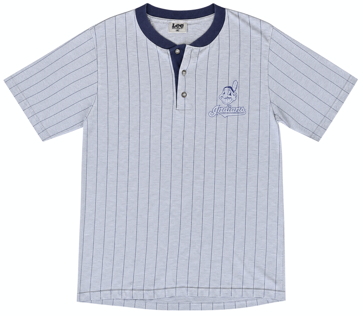 90s Nutmeg Cleveland Indians Henley Baseball Shirt