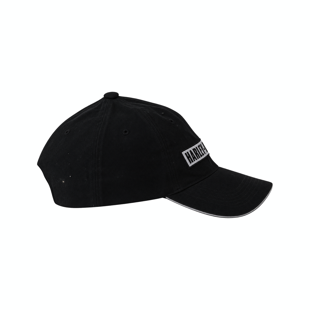 Black &amp; Grey Logo Harley Davidson Strapback Hat