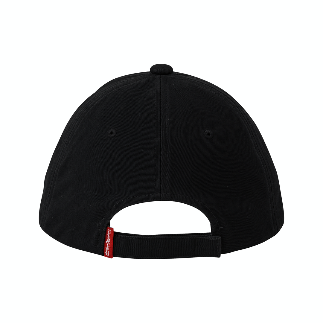 Black &amp; Grey Logo Harley Davidson Strapback Hat