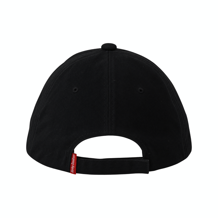 Black &amp; Grey Logo Harley Davidson Strapback Hat