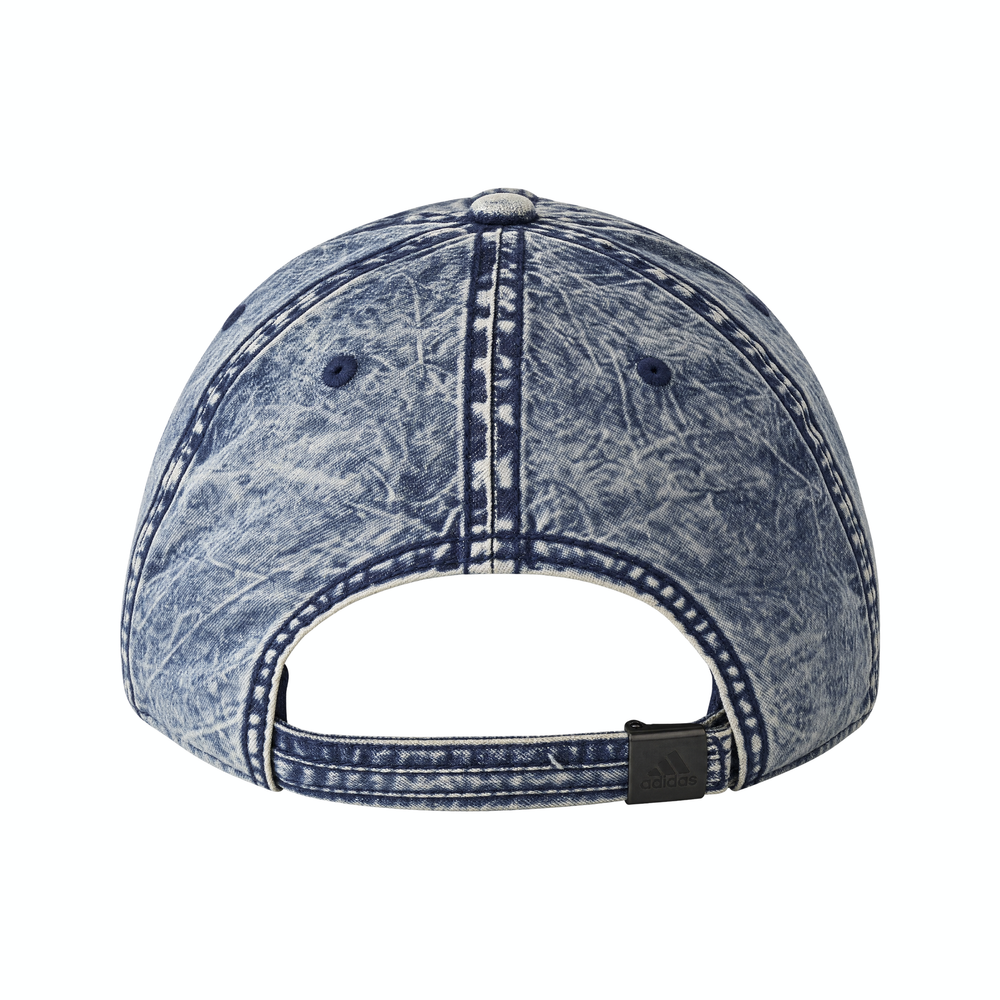 Faded Blue Acid Wash 'Adidas Stripes' Baseball Hat