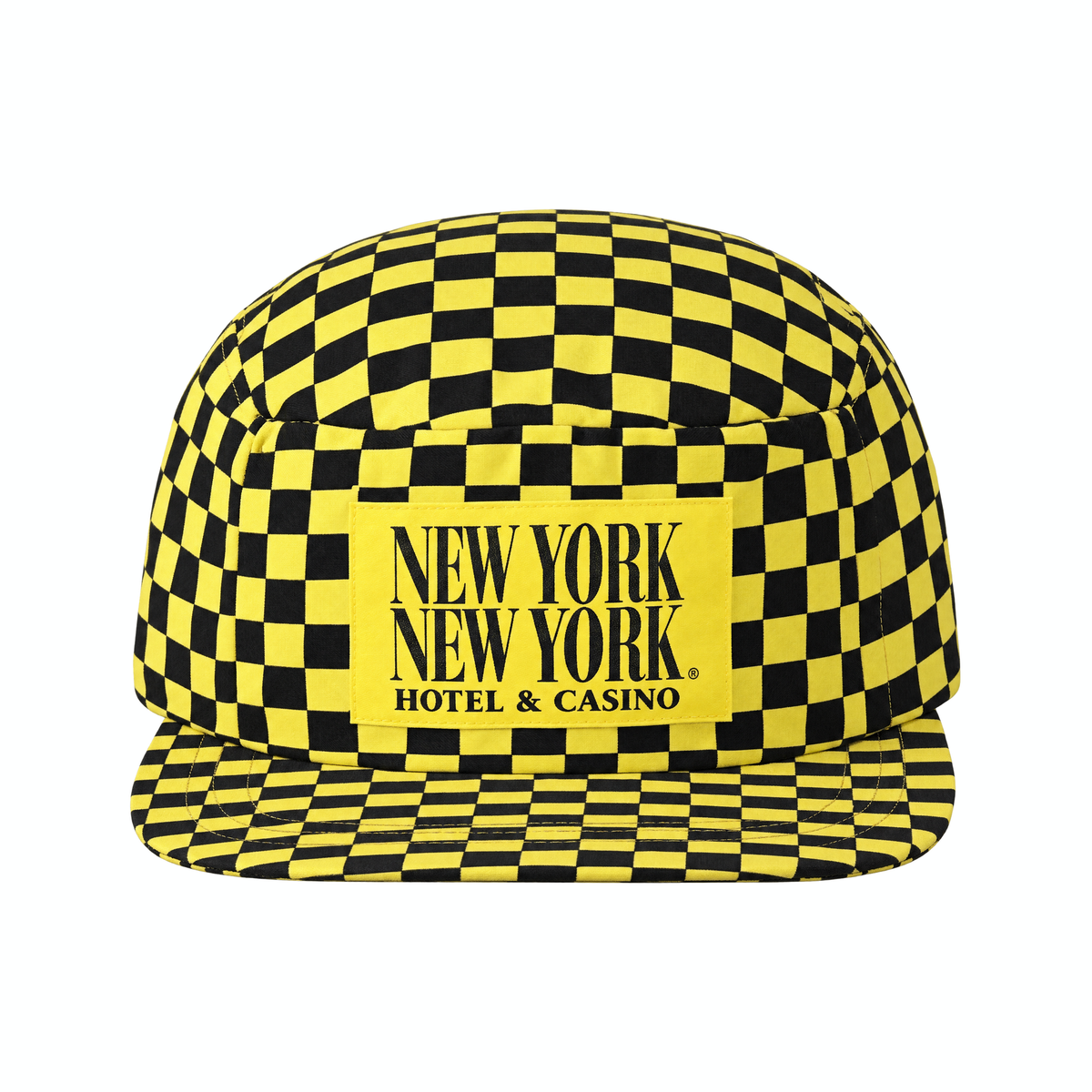 90s New York-New York Casino Black & Yellow Checkered Snapback Hat