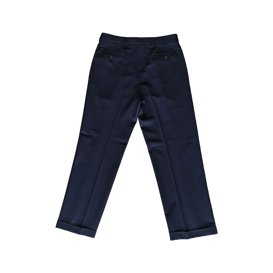 Bagliani Black Buttoned Cuffed Straight-Leg Trousers