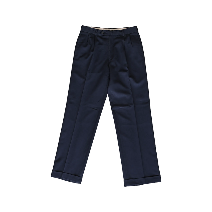 Bagliani Black Buttoned Cuffed Straight-Leg Trousers
