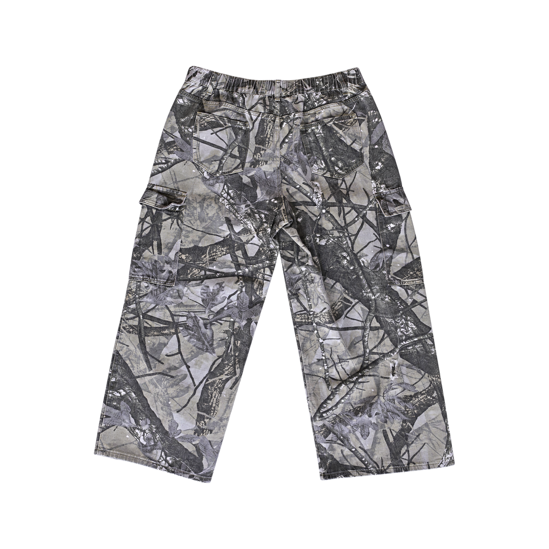 Distressed Camo Cargo Pants