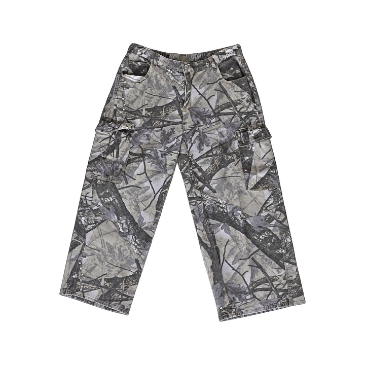 Distressed Camo Cargo Pants