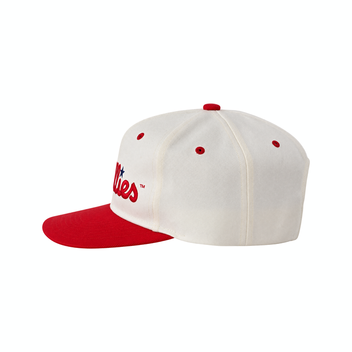 Cream w/ Red Brim Phillies Snapback Hat