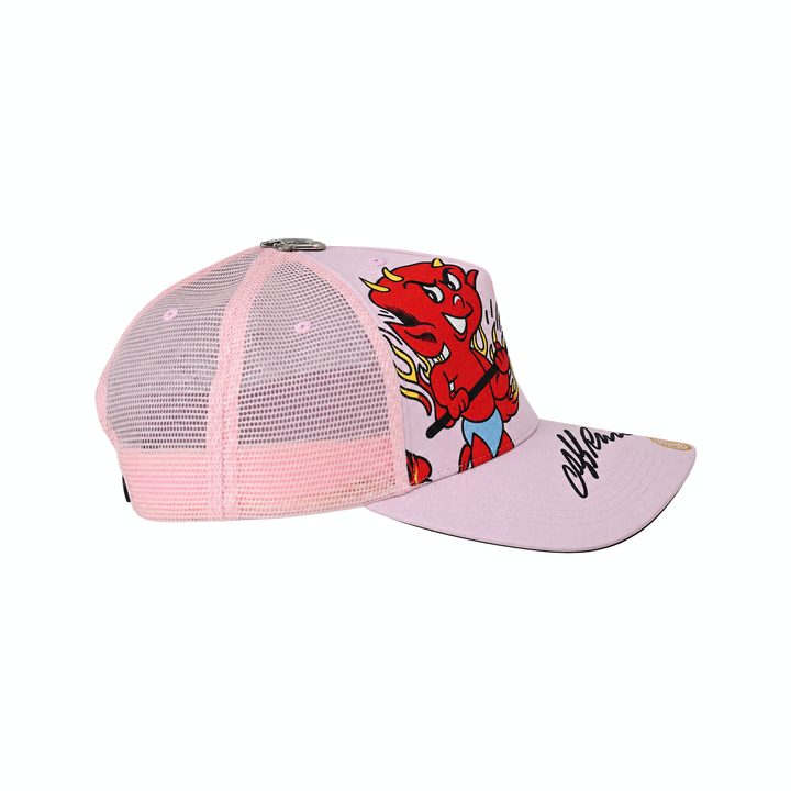 Vintage Cliff Raven Pink Japanese Tattoo Snapback Trucker Cap