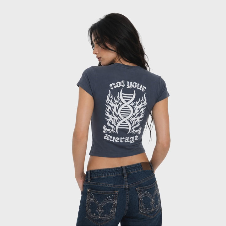 DNA in motion — Not Your Average Baby Tee - Washed Navy turnaround