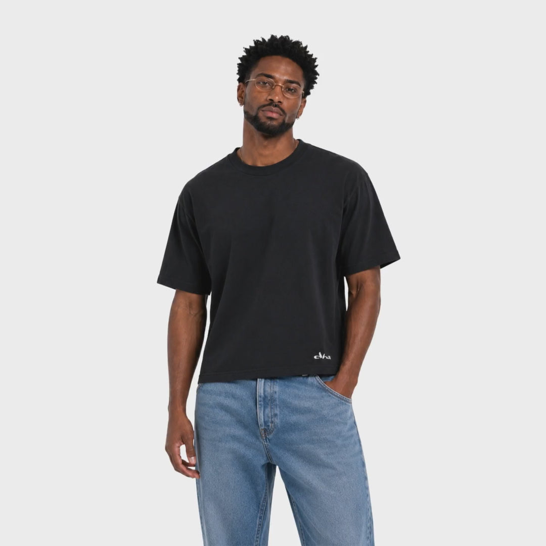 DNA Stitch Cropped T-Shirt - Carbon