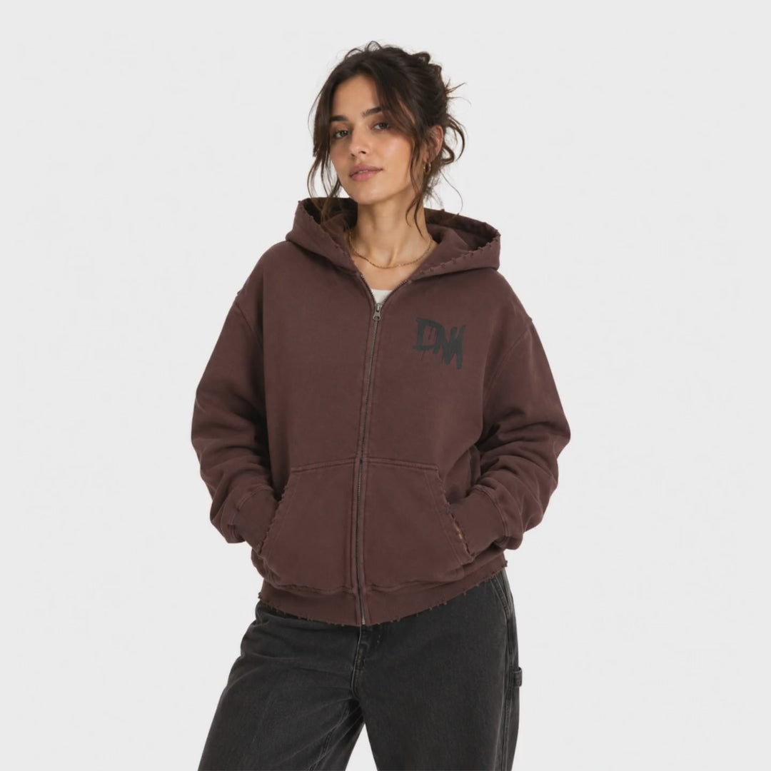 DNA in motion — The Overspray Zip Up Hoodie - Tobacco Brown turnaround