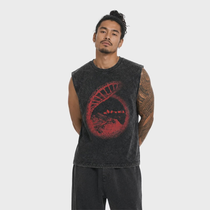 DNA in motion — The Source Muscle Tee - Black Night turnaround