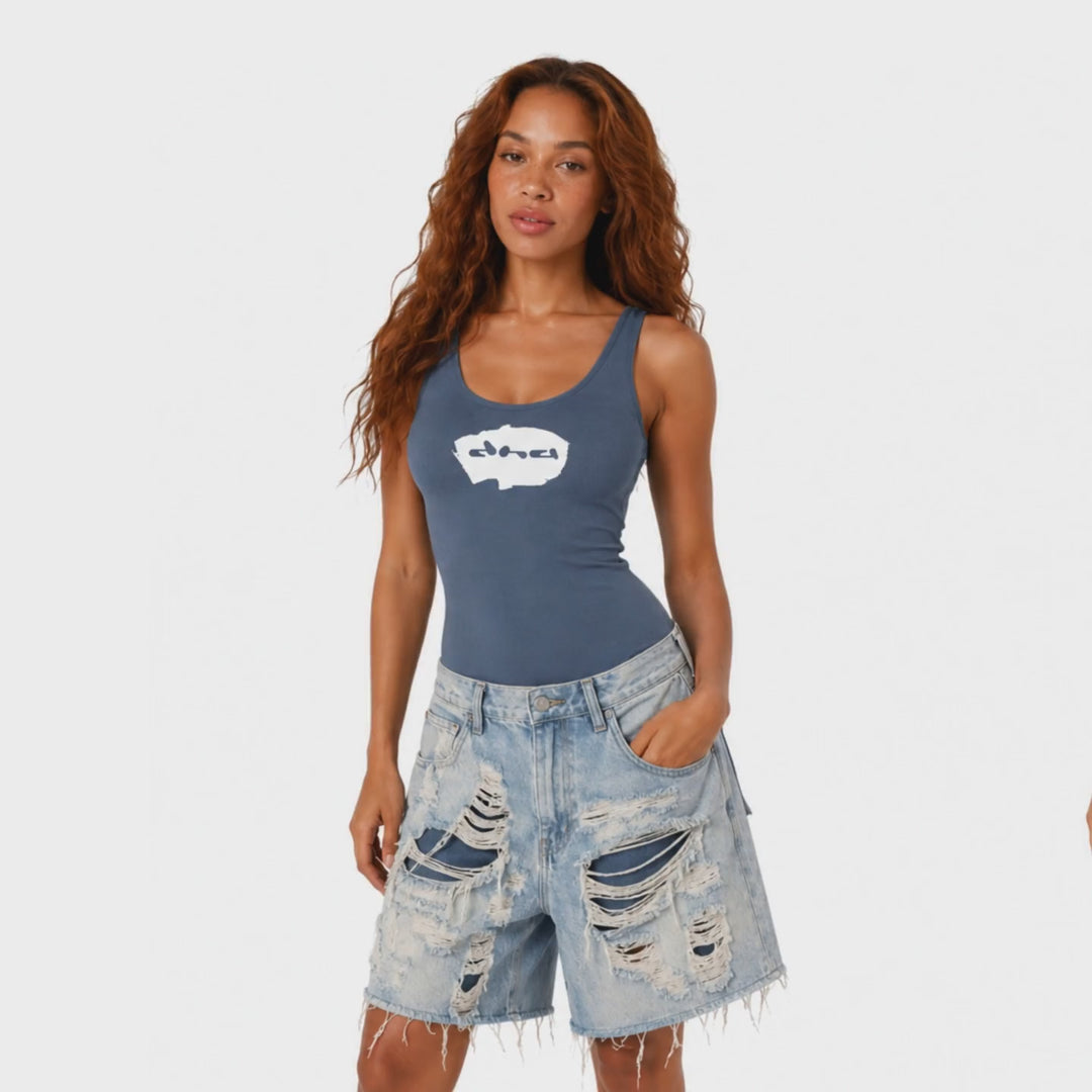 The Femme Bodysuit - Washed Navy