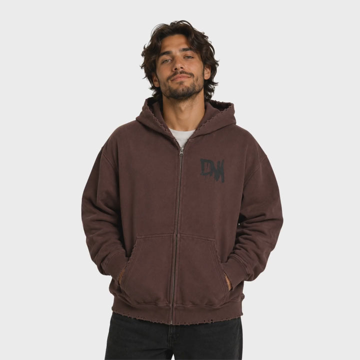 DNA in motion — The Overspray Zip Up Hoodie - Tobacco Brown turnaround