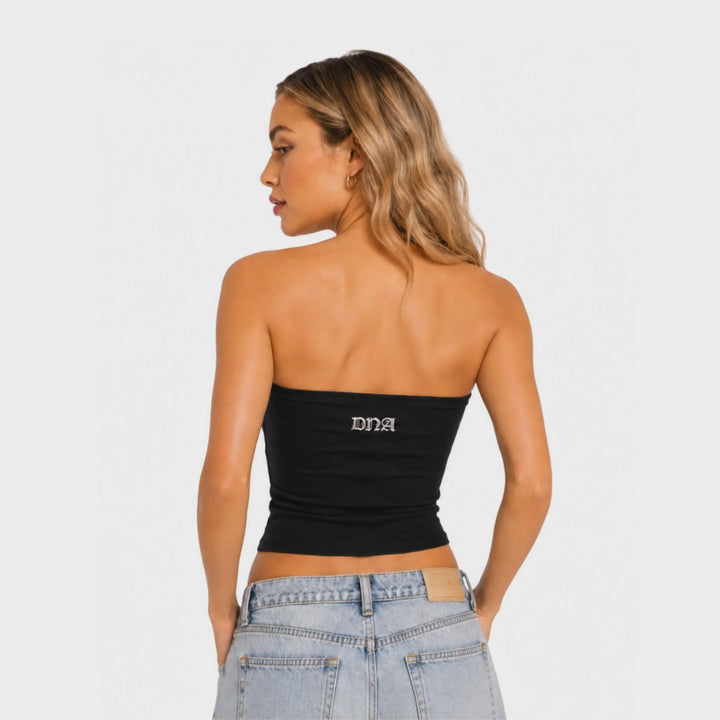DNA in motion — The Femme Crop Tube Top - CARBON turnaround