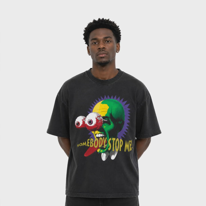 DNA in motion — Vintage The Mask "Somebody Stop Me!" Graphic T-Shirt turnaround