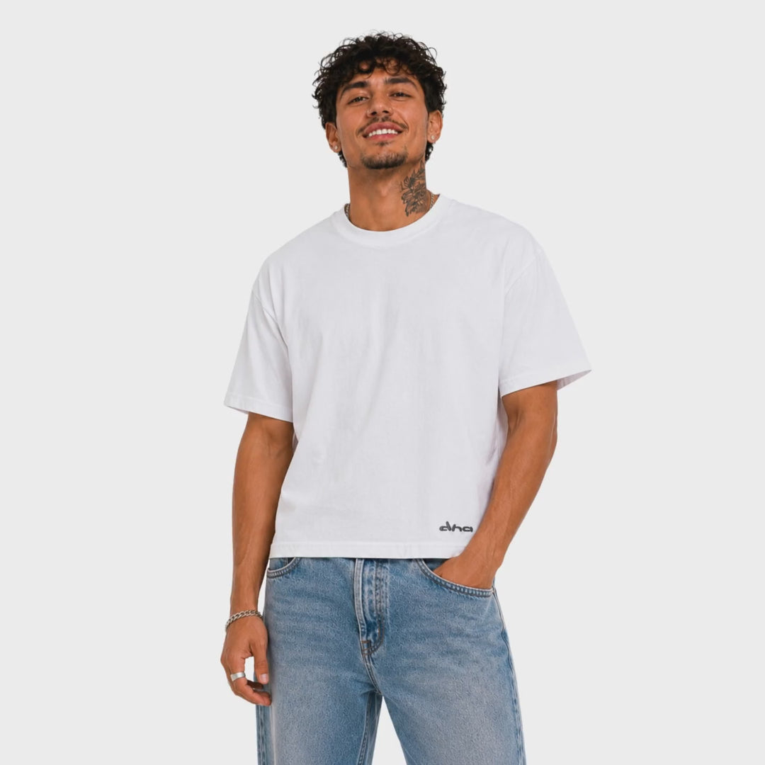 DNA Stitch Cropped T-Shirt - Chalk