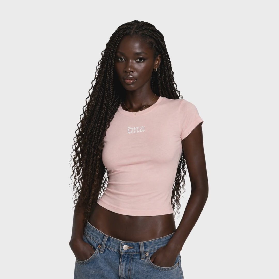 DNA in motion — Not Your Average Baby Tee - Washed Pink turnaround