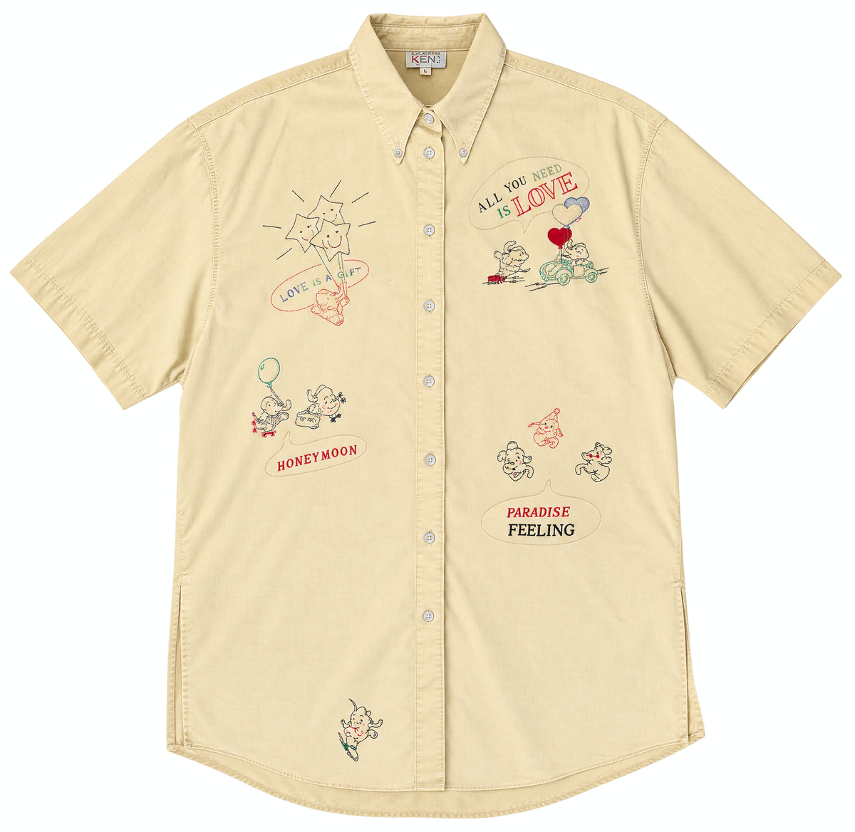 Otto Kern Yellow 'All You Need Is Love' Buttoned Shirt