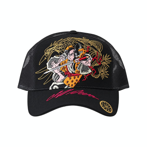 Vintage Cliff Raven Black Japanese Tattoo Snapback Trucker Cap