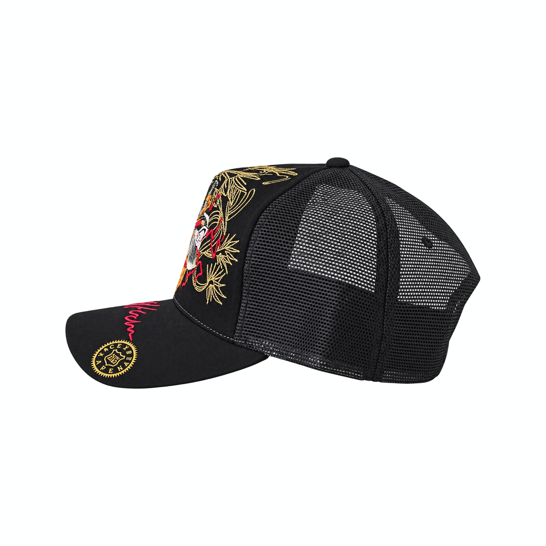 Vintage Cliff Raven Black Japanese Tattoo Snapback Trucker Cap