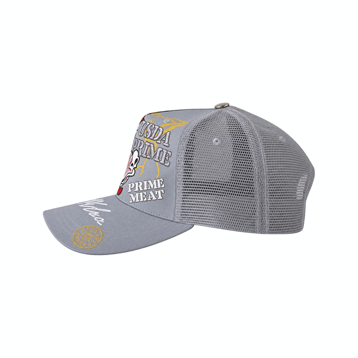 Vintage Cliff Raven Grey Japanese Tattoo Snapback Trucker Cap