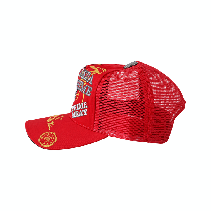 Vintage Cliff Raven Red Japanese Tattoo Snapback Trucker Cap