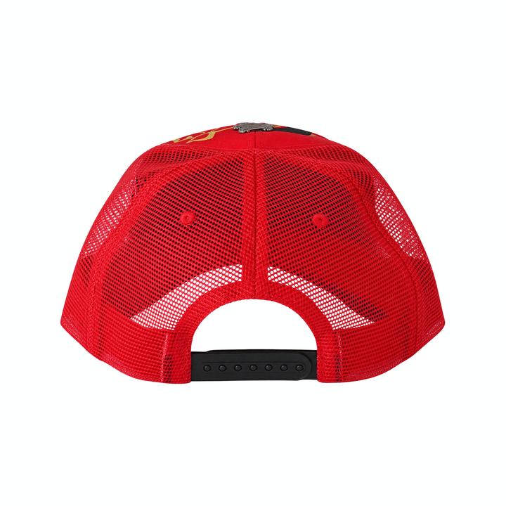 Vintage Cliff Raven Red Japanese Tattoo Snapback Trucker Cap