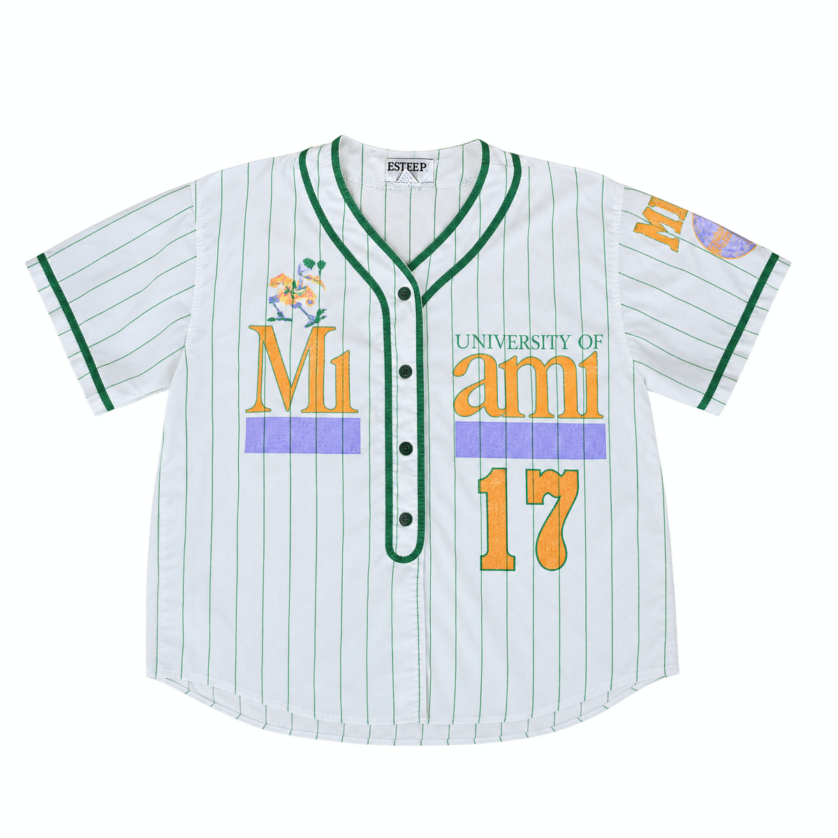 Vintage 90s Esleep 'Miami Hurricanes' Lightweight Button-Up Shirt