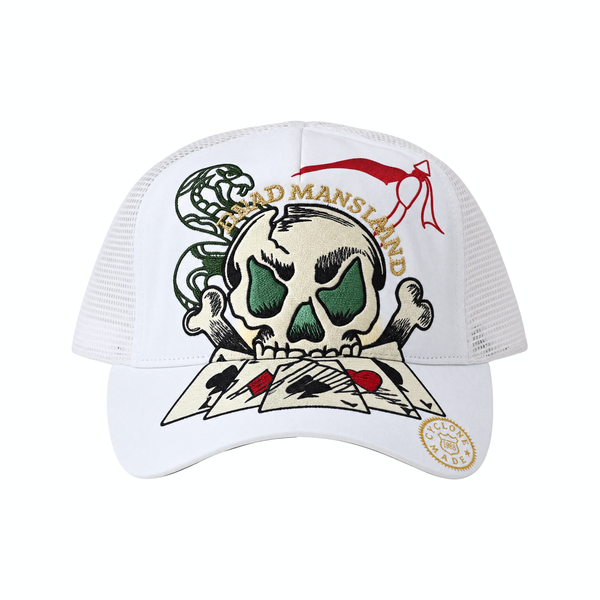 Vintage Cliff Raven White Japanese Tattoo Snapback Trucker Cap